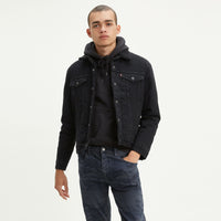 Men's Levi's Black Denim Sherpa Trucker Jacket
