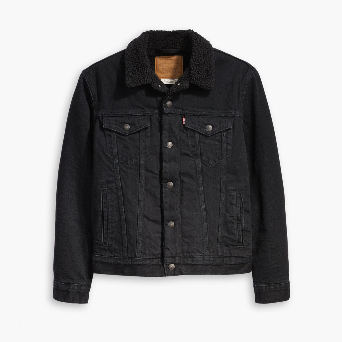 Men's Levi's Black Denim Sherpa Trucker Jacket