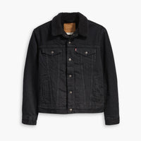 Men's Levi's Black Denim Sherpa Trucker Jacket