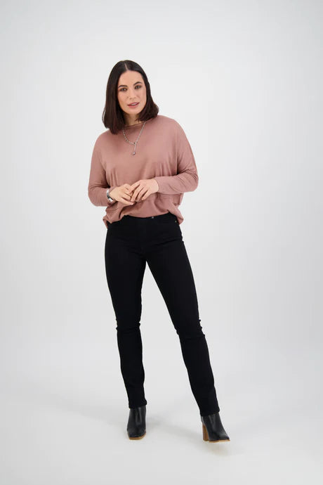 Vassalli 234DN Slim Leg Pull-on Jean 'Black Denim'