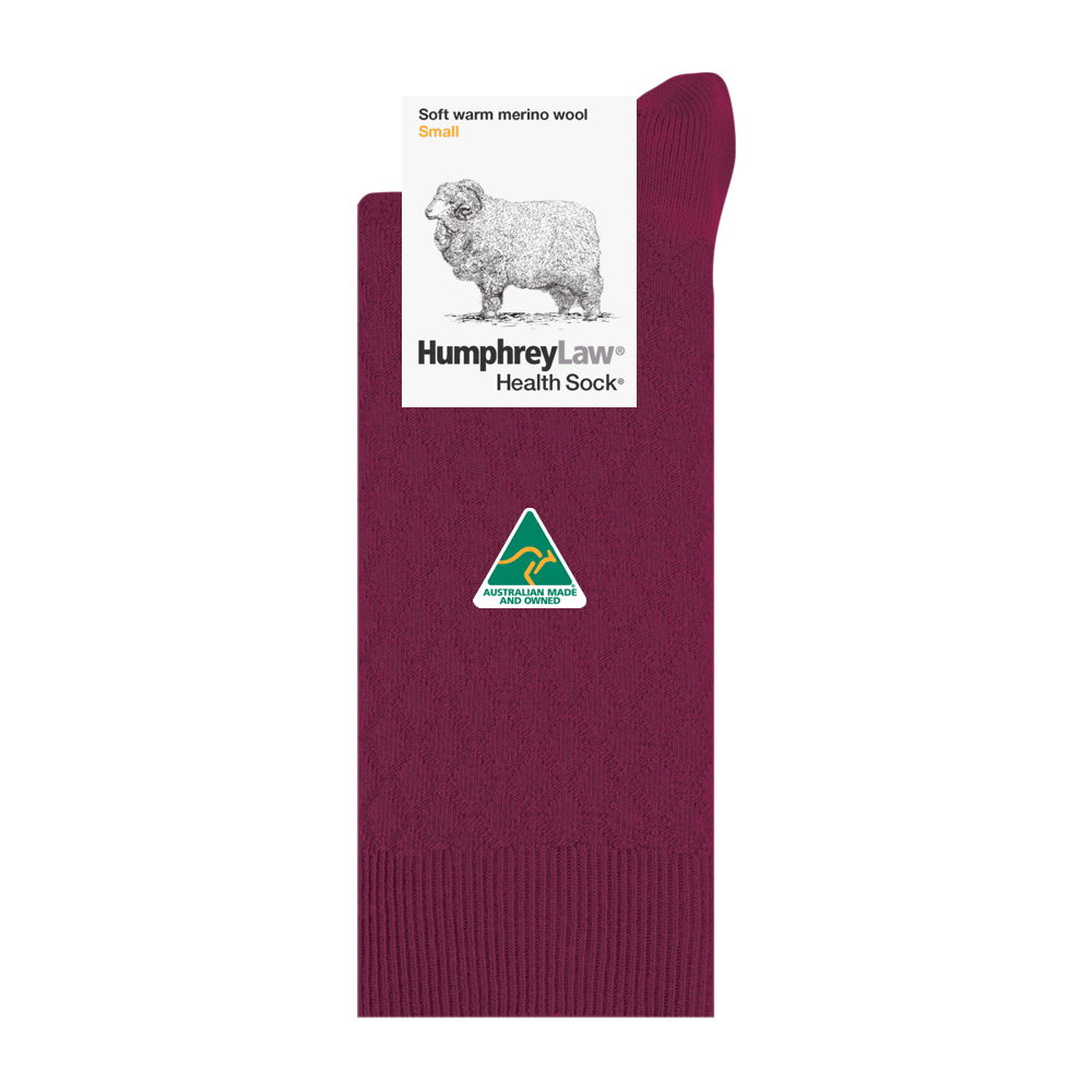 Humphrey Law Ladies 95% Fine Merino Quilted Merino Socks