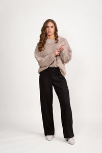 Vassalli 5017W Onyx Wide Leg Full Length Pull On Pant