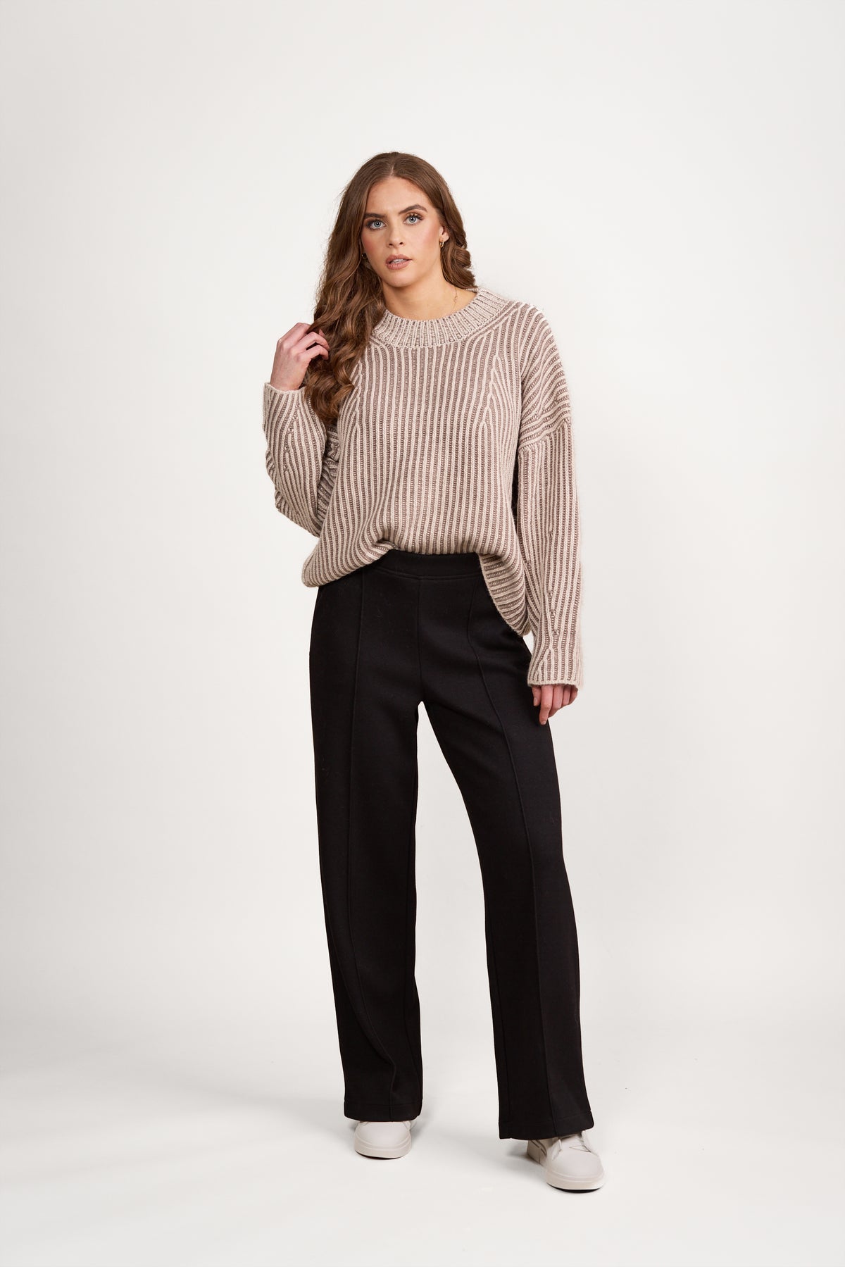 Vassalli 5017W Onyx Wide Leg Full Length Pull On Pant