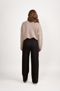 Vassalli 5017W Onyx Wide Leg Full Length Pull On Pant