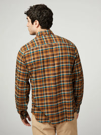 Ben Sherman Brushed Plaid Check in Brown