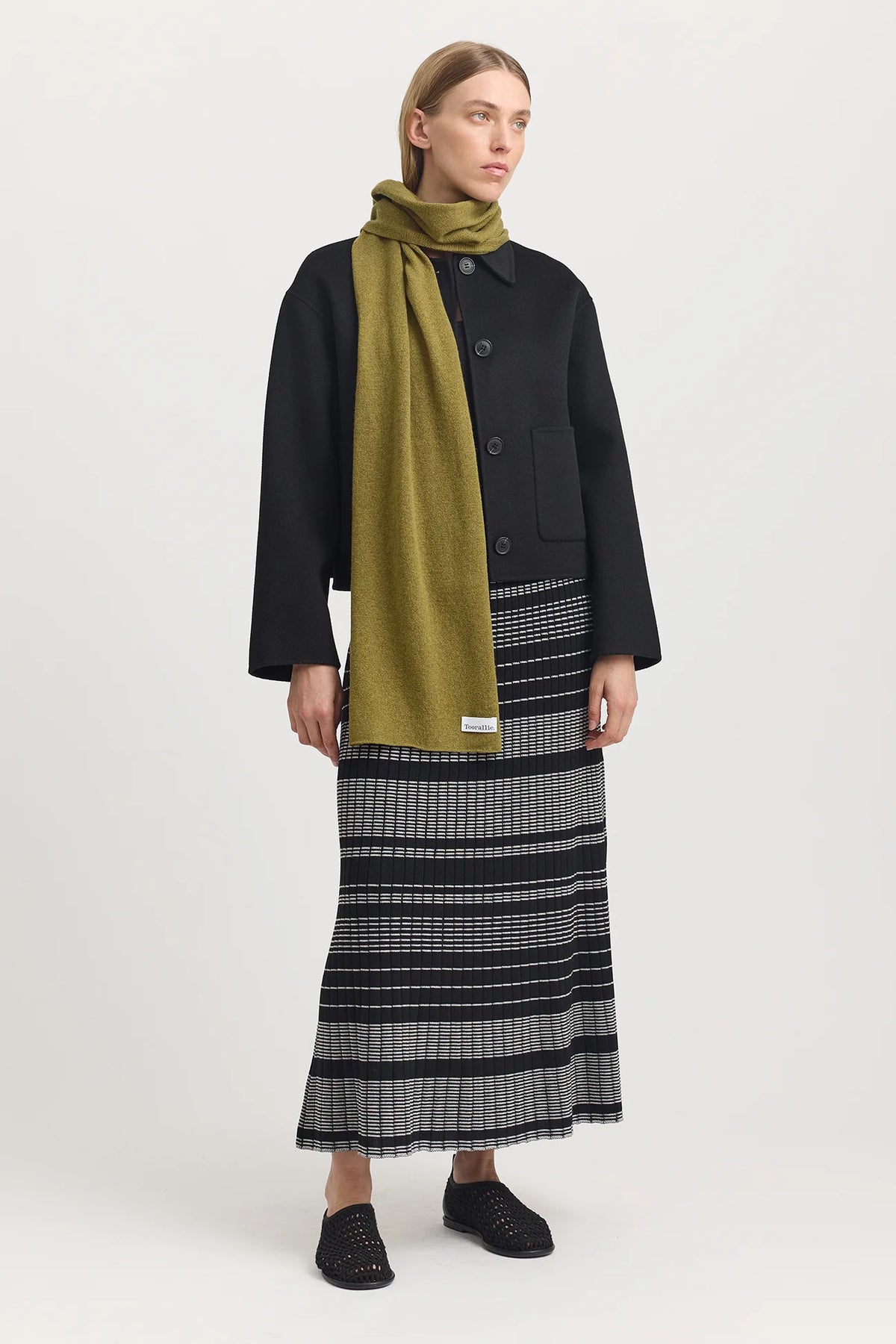 Toorallie Fine Wool Scarf in Cardamon, Light Oat and Sumak