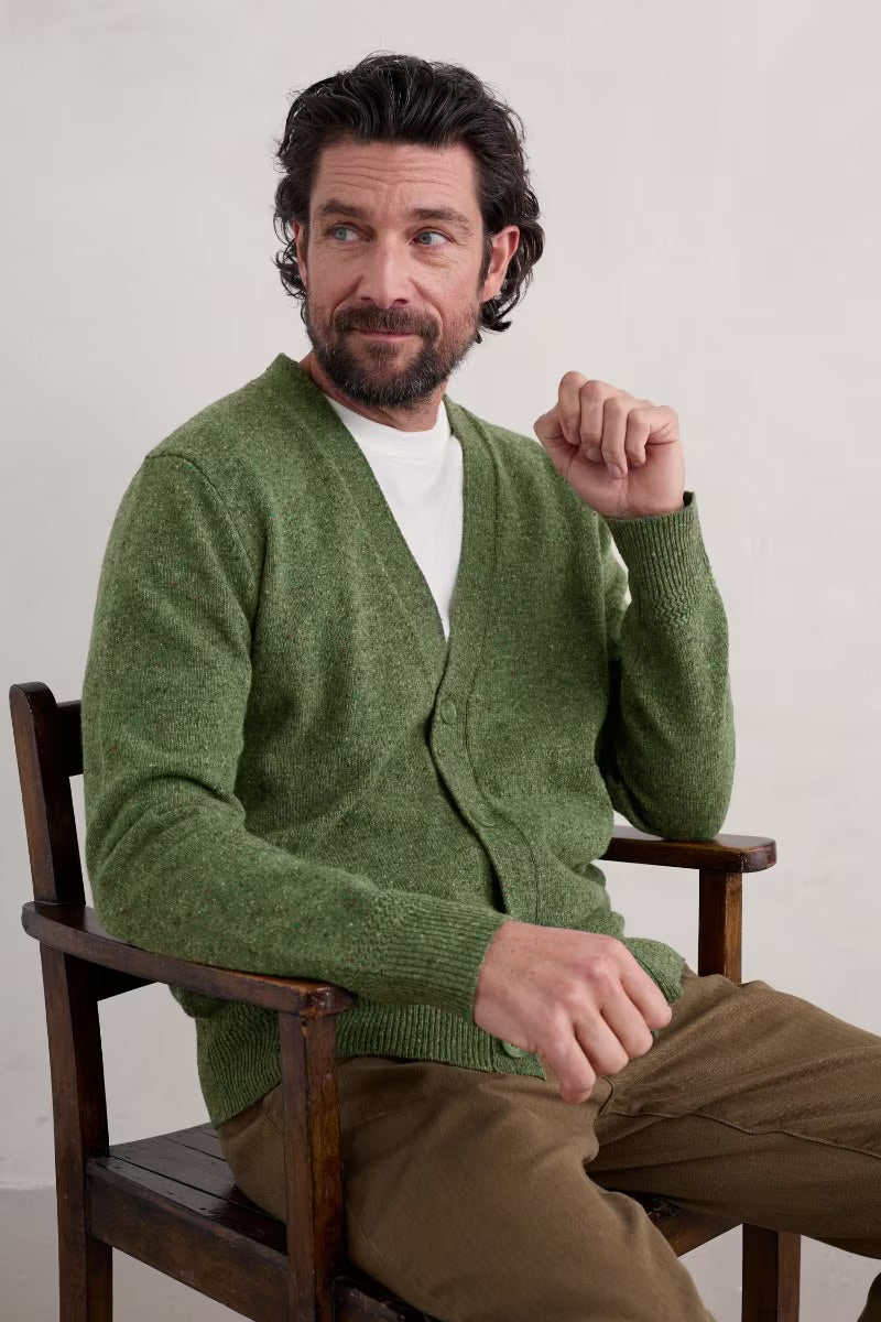 Seasalt Men's Cleer Cardigan in Artichoke