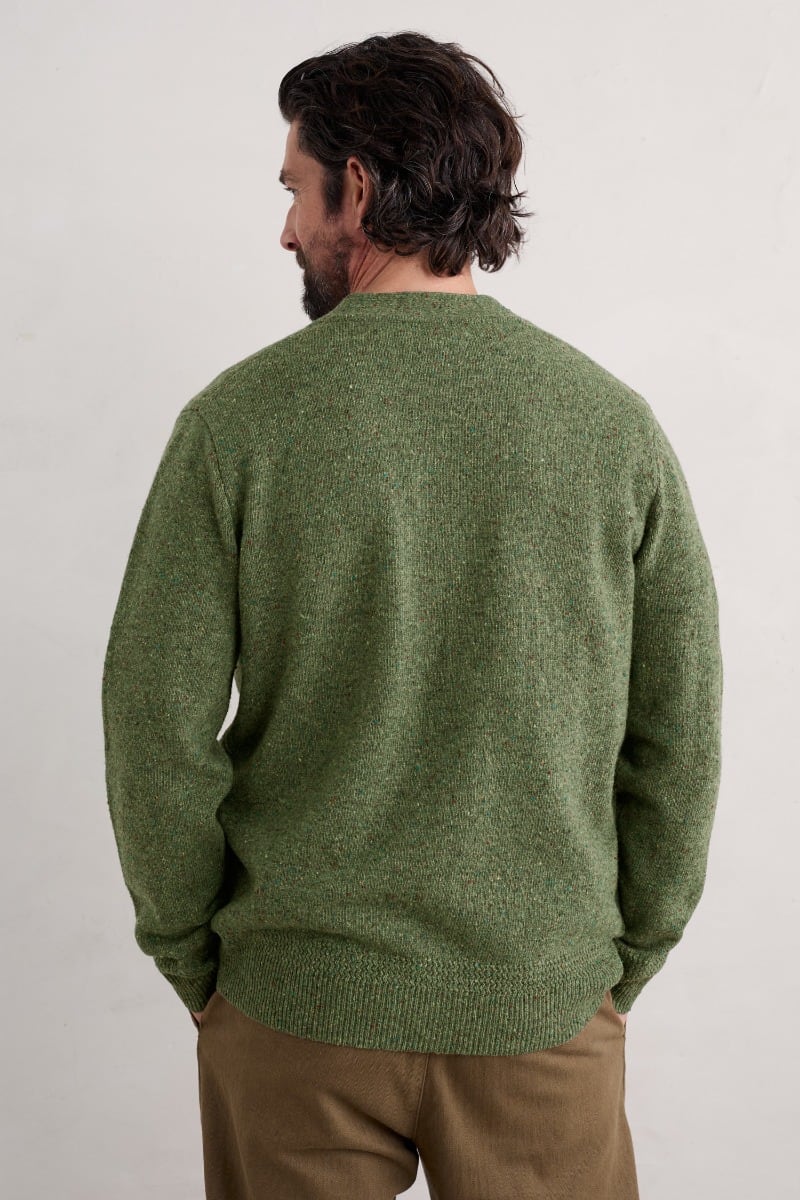 Seasalt Men's Cleer Cardigan in Artichoke