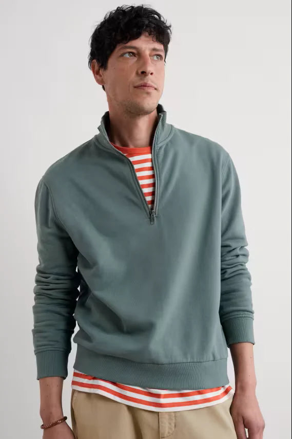 Seasalt Mens wood Moss Sweatshirt in Cliff