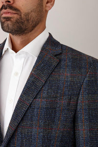 Harris Tweed Jacket Denim Tartan "Brian" FCP210