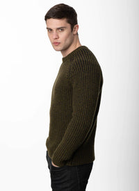 Fisherman's Chunky Ribbed Raglan Crew Neck Jumper