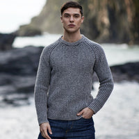 Fisherman's Chunky Ribbed Raglan Crew Neck Jumper