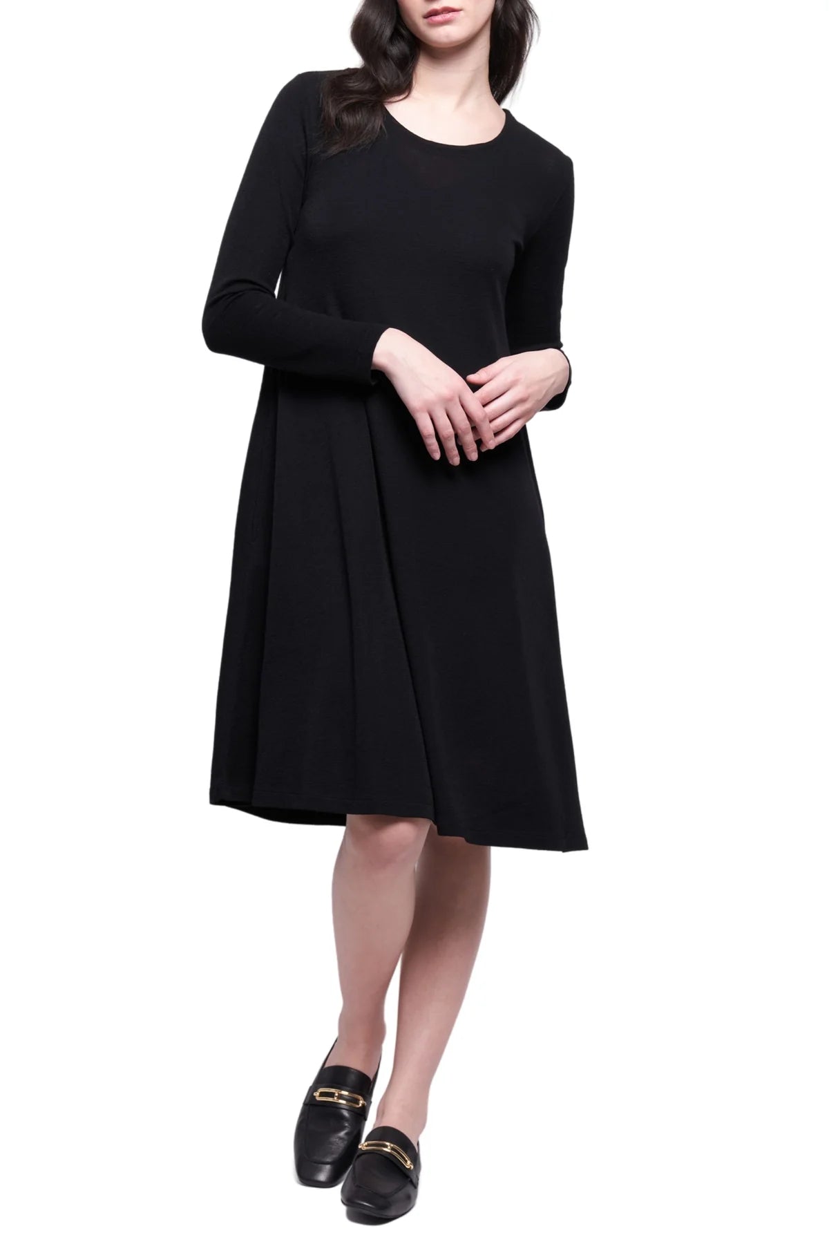 Foil Shear Delight Dress in True Navy