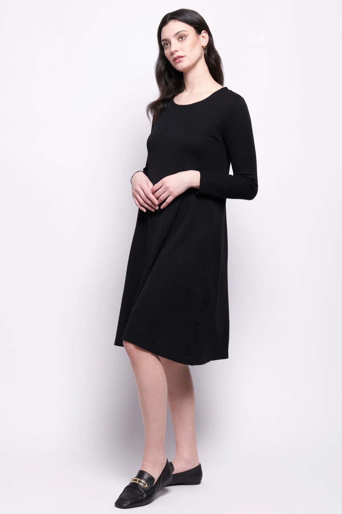 Foil Shear Delight Dress in True Navy
