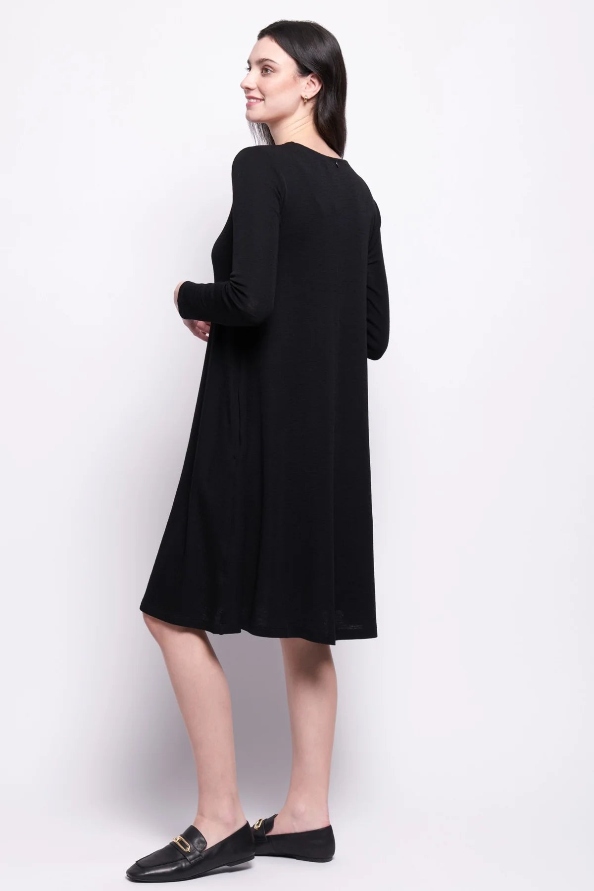 Foil Shear Delight Dress in True Navy