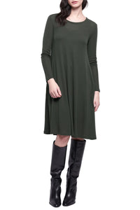 Foil Shear Delight Dress in Moss