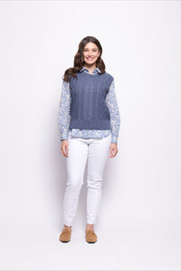 Foil Plot Twist Vest in Airforce