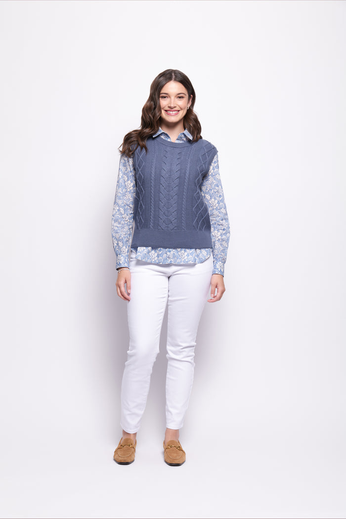 Foil Plot Twist Vest in Airforce