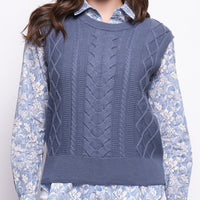 Foil Plot Twist Vest in Airforce