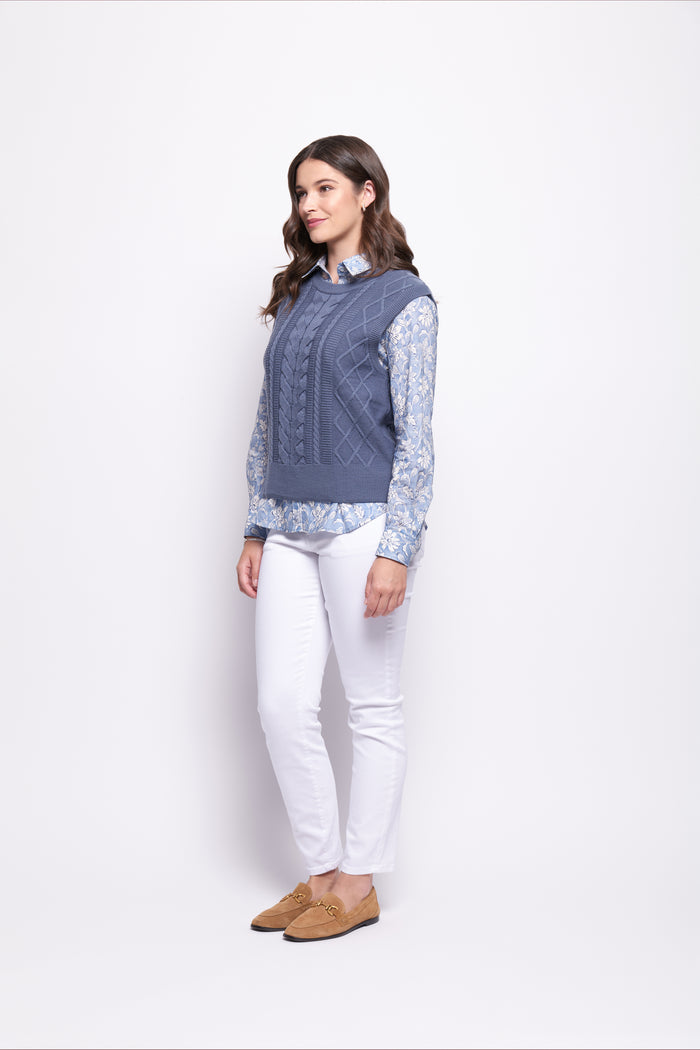 Foil Plot Twist Vest in Airforce