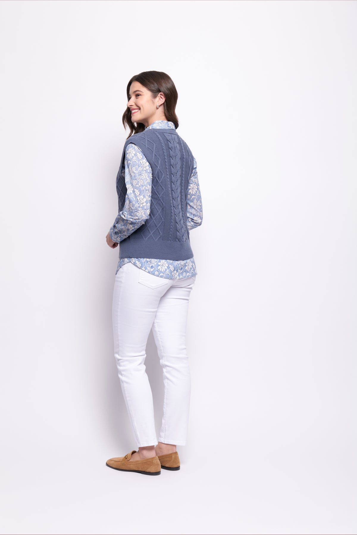 Foil Plot Twist Vest in Airforce