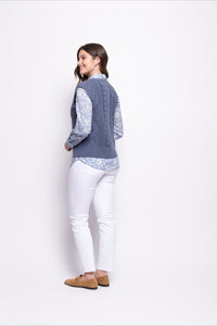 Foil Plot Twist Vest in Airforce