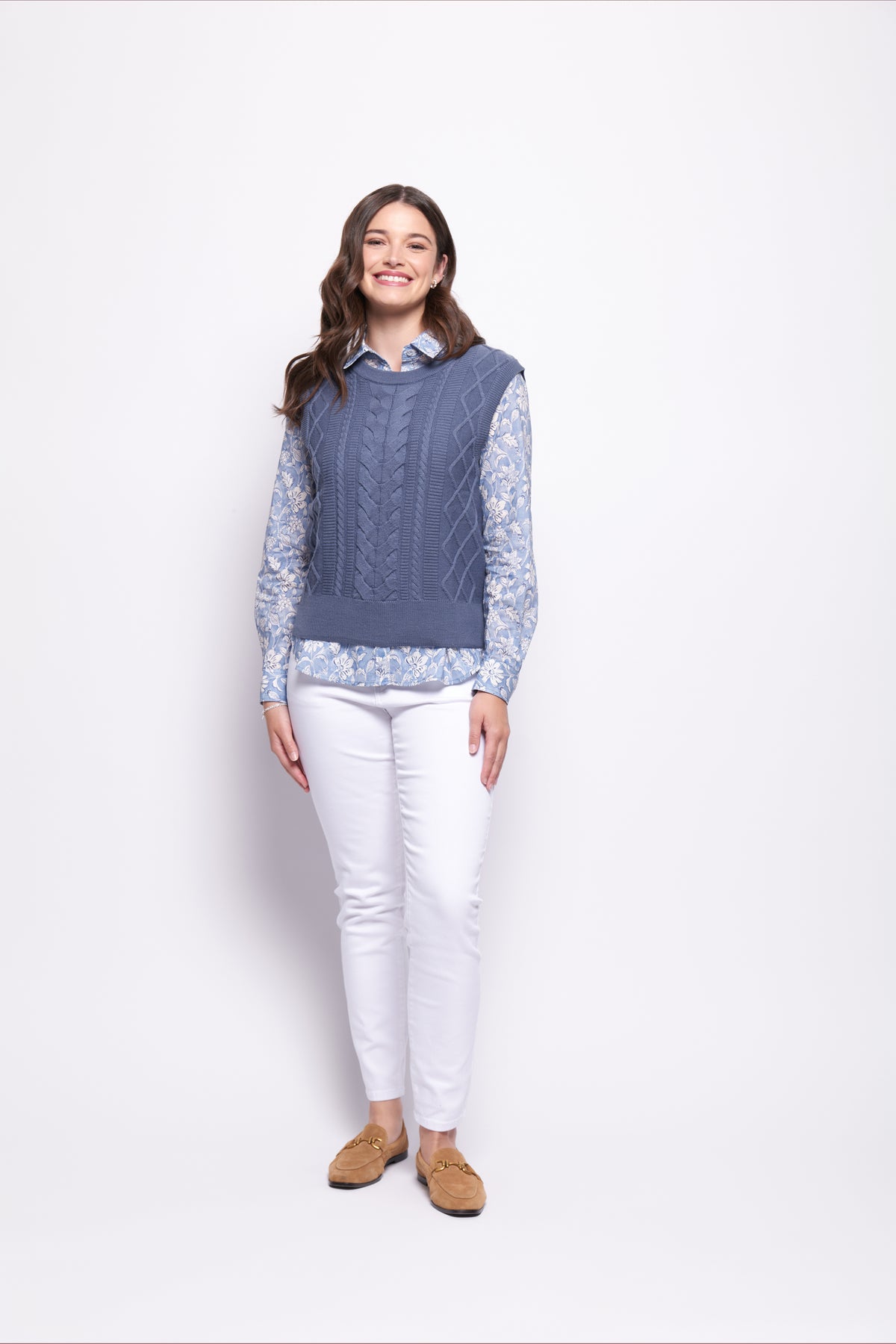 Foil Plot Twist Vest in Airforce