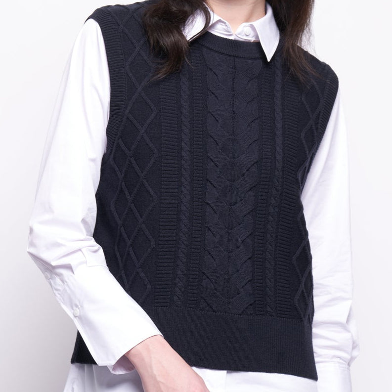 Foil Plot Twist Vest in Future Dusk