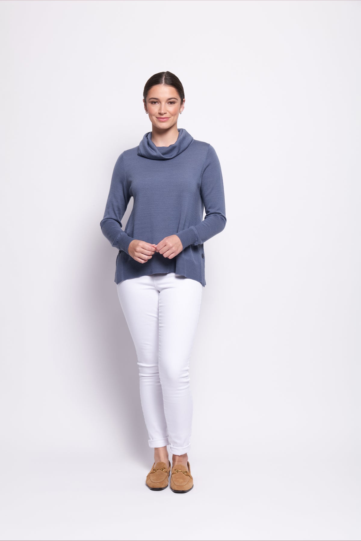 Foil Side By Side Sweater in Airforce