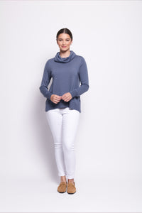 Foil Side By Side Sweater in Airforce