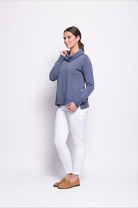 Foil Side By Side Sweater in Airforce