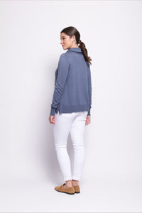 Foil Side By Side Sweater in Airforce