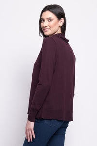 Foil Side By Side Sweater in Plum