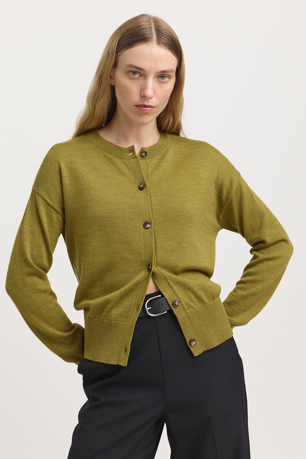 Toorallie Fine Knit Cardigan in Cardamon