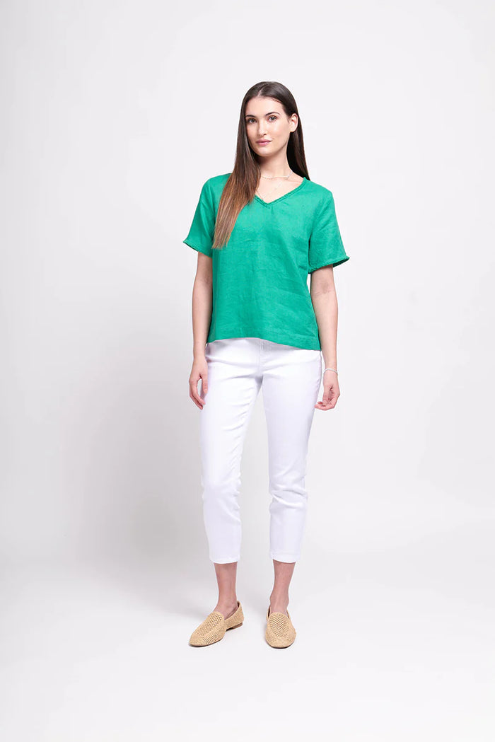 Foil Fringe Benefits Top - Vivid Green