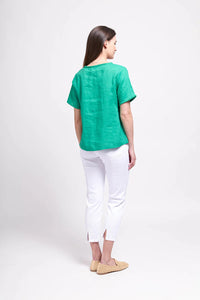Foil Fringe Benefits Top - Vivid Green
