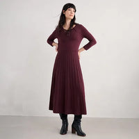 Folk Song Dress in Merlot