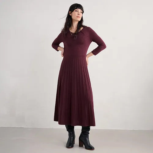 Folk Song Dress in Merlot