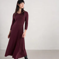 Folk Song Dress in Merlot