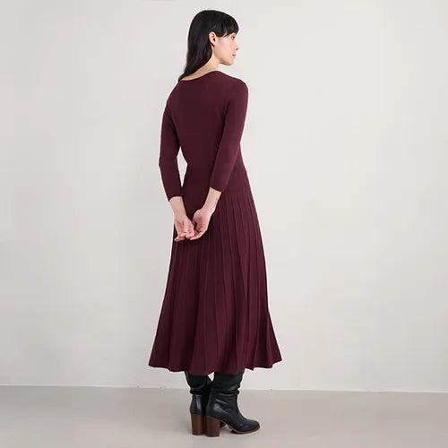 Folk Song Dress in Merlot