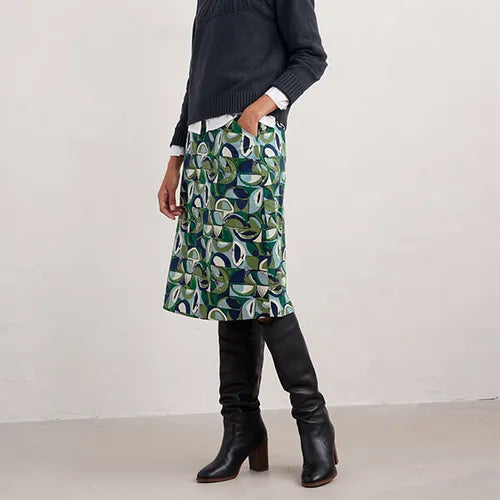 Seasalt Forest View Skirt Regular - Land Forms Cut Grass
