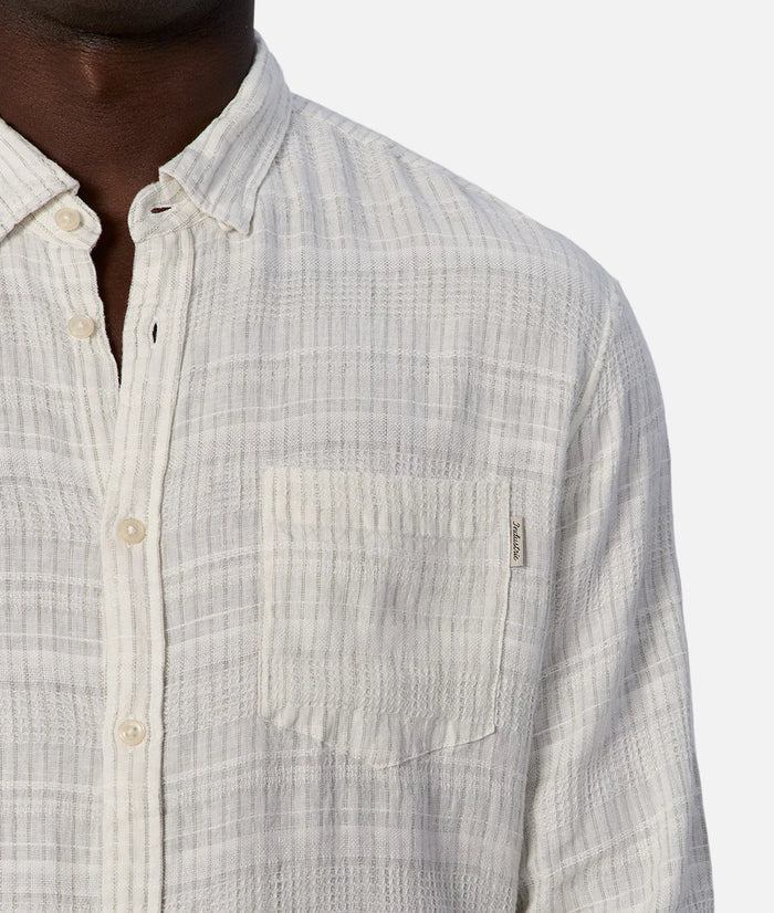 The Honduras L/S Linen Shirt in Cream + Olive