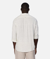 The Honduras L/S Linen Shirt in Cream + Olive
