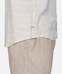 The Honduras L/S Linen Shirt in Cream + Olive