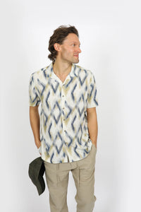 James Harper Short Sleeve IKAT Cuban Collar Shirt