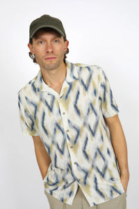 James Harper Short Sleeve IKAT Cuban Collar Shirt