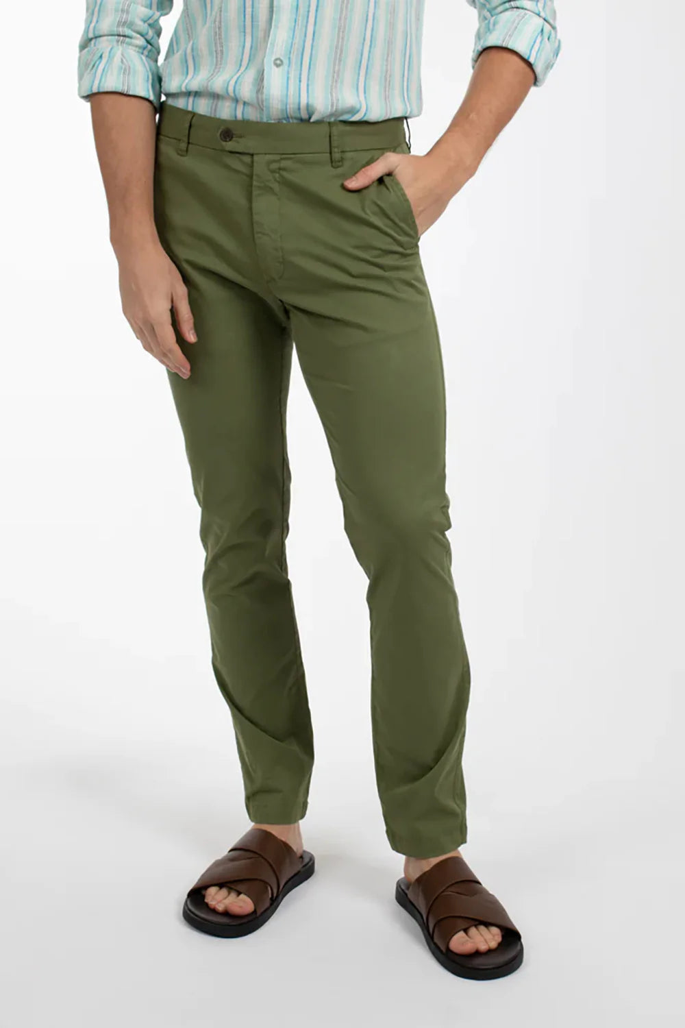 James Harper Stretch Cotton Chino - Kelp
