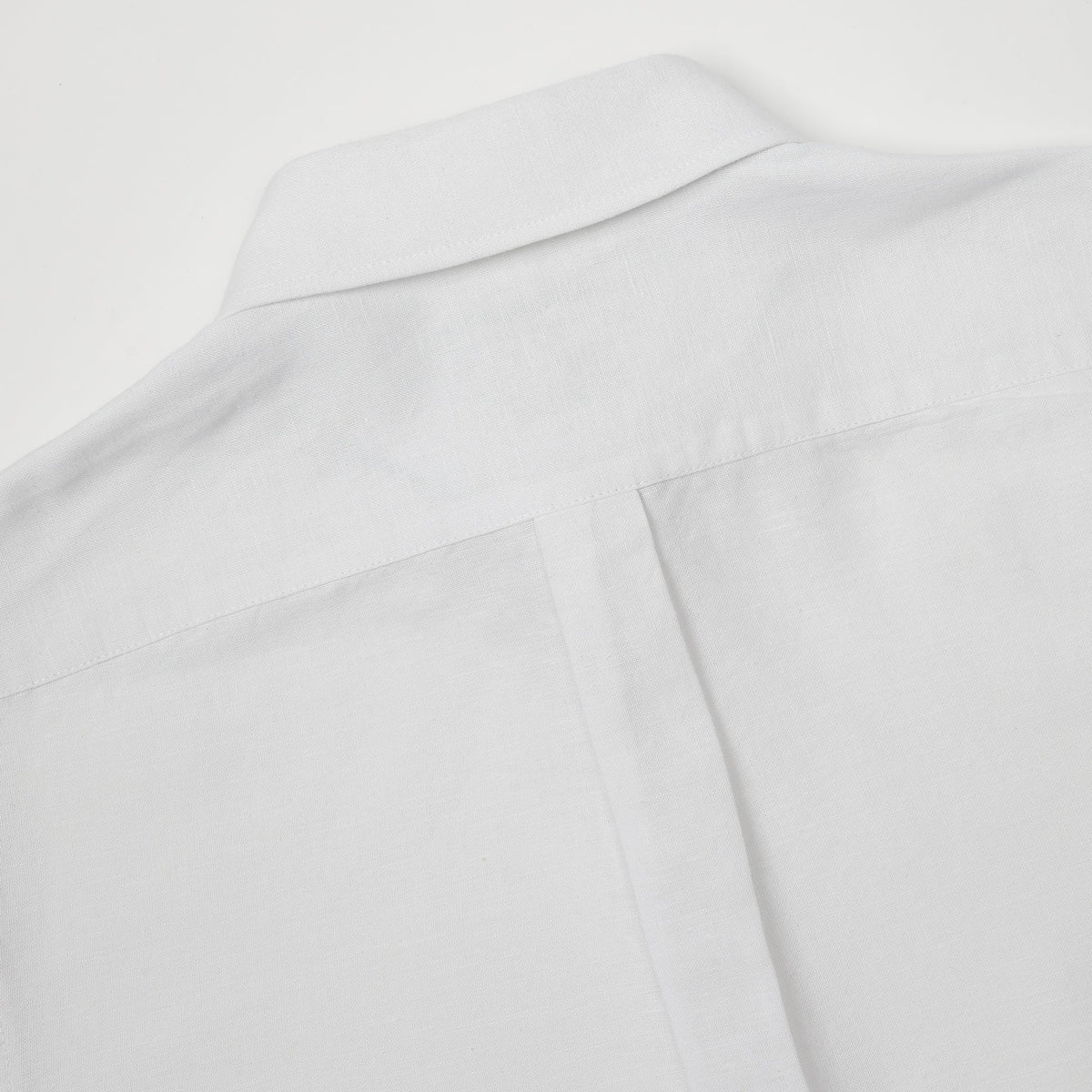 James Harper Long Sleeve Linen Shirt White
