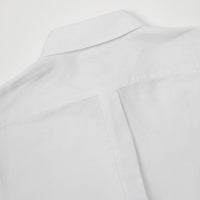 James Harper Long Sleeve Linen Shirt White