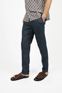 James Harper Navy Houndstooth Pants